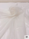 Italian High-Sheen Glossy Silk Blend Chiffon - Off-White