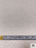 Italian Textured Foil Spots Printed Viscose Chiffon-Georgette - Gold / Light Ivory