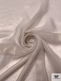 Italian Foil Printed Polyester Chiffon - Light Taupe / Gold