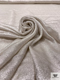 Italian Couture Spongy Stretch Silk Lamé - Glam Silver / Off-White