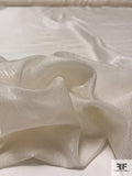 Shimmer Pinstripes Silk Chiffon - Off-White