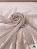 Foil Printed Polyester Chiffon - Rose Gold / Taupe
