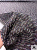 Metallic Tweed Suiting - Purple / Black / Sky Blue / Silver