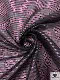 Italian Novelty Organza - Glossy Plum / Black