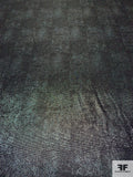 Italian Abstract Jacquard Soft Lamé - Metallic Seafoam / Black