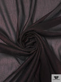 Italian Foil Printed Crinkled Silk Chiffon - Bordeaux / Black