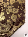 Italian Floral Jacquard Lamé - Bordeaux / Gold