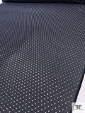 Italian Foil Printed Textured Dots Polyester Chiffon - Navy / Silver