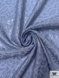 Italian Slightly Textured Animal Pattern Glossy Voile - Dusty Blue