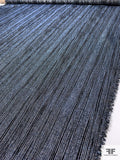 Italian Metallic Streak Striped Lamé-Brocade - Black / Blue / Silver / Pink