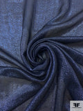 Italian Solid Lamé Silk Chiffon - Navy / Black