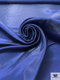 Italian Liquid-Look Silk and Cotton Backed Novelty - Glossy Navy Blue