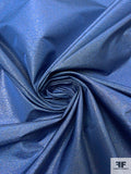 Metallic Microstriped Silk Taffeta - Steel Blue / Dark Grey