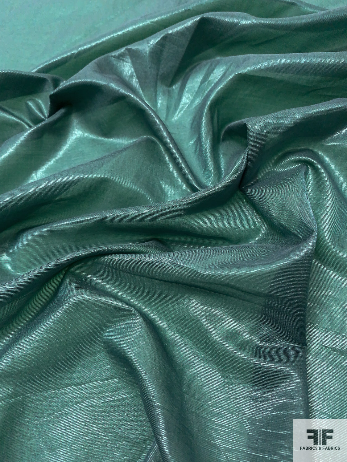 Italian Sheer Silk Blend Lamé - Soft Hunter Green