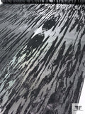 Italian Abstract Lamé-Brocade - Metallic Grey / Black