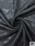 Italian 3-Ply Slightly Textured Shimmer Organza with Chenille Backing - Black