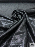 Italian 3-Ply Slightly Textured Shimmer Organza with Chenille Backing - Black