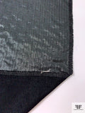 Italian 3-Ply Slightly Textured Shimmer Organza with Chenille Backing - Black
