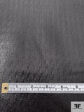 Italian Foil Printed Herringbone Stretch Cotton Blend - Black / Silver