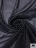 Italian Metallic Pinstriped Chiffon - Black