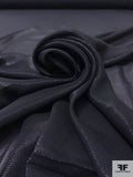 Italian Metallic Pinstriped Chiffon - Black