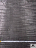 French 2-Ply Stitched Silk Organza - Black / Taupe