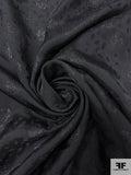 Italian Glittered Circles Semi-Sheer Soft Jacquard - Black