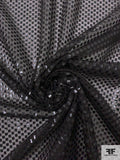 Italian Pressed Laminated Squares Polyester Chiffon - Black
