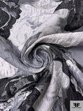 Bold Floral Brocade with Lurex Detailing - Grey / Black / Silver