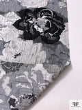 Bold Floral Brocade with Lurex Detailing - Grey / Black / Silver