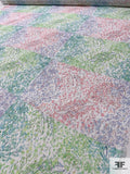 Ditsy Floral Stalks Printed Polyester Chiffon - Pink / Lavender / Periwinkle / Greens