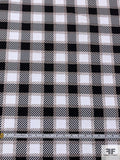 Gingham Plaid Heavy Stretch Polyester Knit - Black / White / Taupe