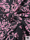 Sketch Floral Printed 2-Ply Bonded Knit - Bubblegum Pink / Black / Beige