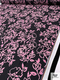 Sketch Floral Printed 2-Ply Bonded Knit - Bubblegum Pink / Black / Beige