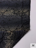 Hazy Floral Pattern Brocade - Navy / Khaki / Black