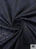 Floral High-Sheen Brocade - Navy / Black