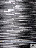 Fine Tulle with Streaky Glittery Cracked Ice Design - Black
