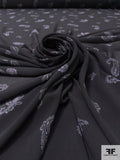 Paisley Printed Polyester Chiffon - Black / Lavender / Coral / Nude