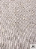 Ditsy Spots Printed and Paisley Burnout Polyester Chiffon - Light Beige / Black