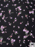 Floral Printed Polyester Georgette - Dusty Pink / Lilac / Green / Black