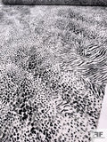 Animal Pattern Printed Stretch Lace - White / Black