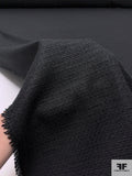 Lightweight Tweed Suiting with Metallic Fibers - Black