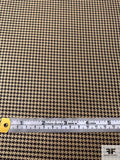 Italian Mini Houndstooth Fine Wool Suiting - Champagne Gold / Black