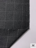 Italian Windowpane Soft Stretch Suiting - Dark Grey / Light Grey
