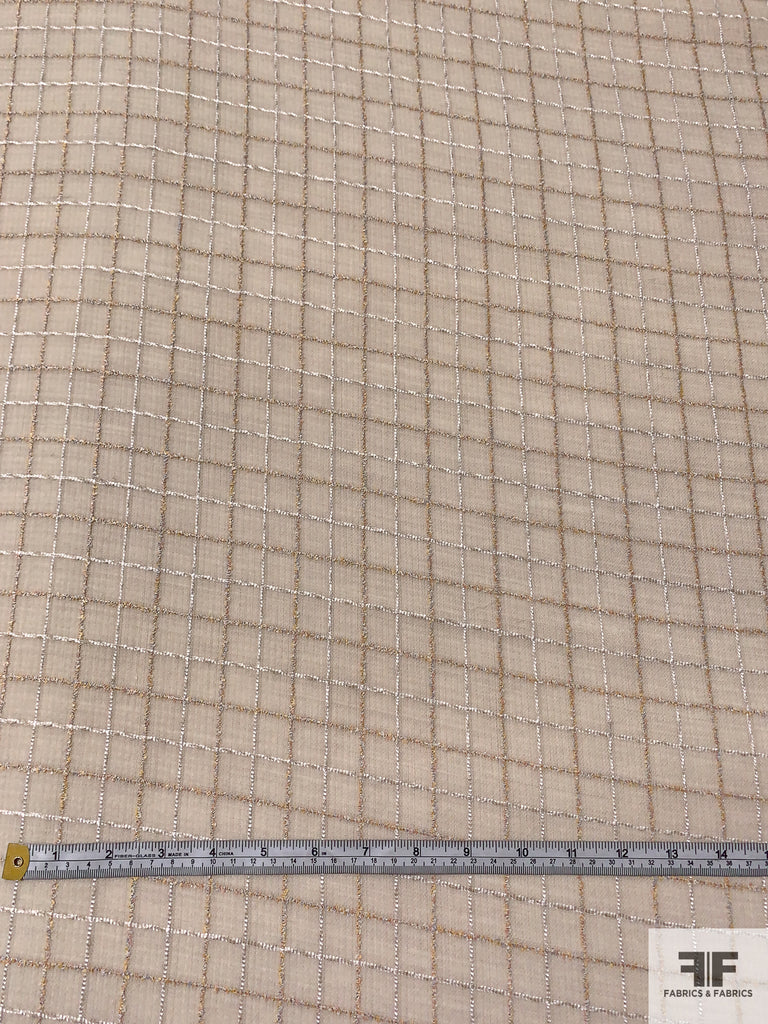 Italian Plain-Weave Virgin Wool Blend Suiting with Textured Windowpane ...