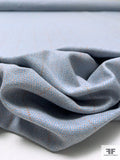 Windowpane Heavy Wool Suiting - Sky Blue / Light Grey / Saddle Brown