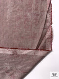 Fine Jacquard Glen Plaid Wool Suiting - Dusty Pink / Light Beige