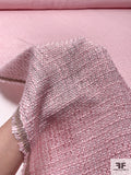 Loosely Woven Spring Tweed Suiting - Pink / Off-White