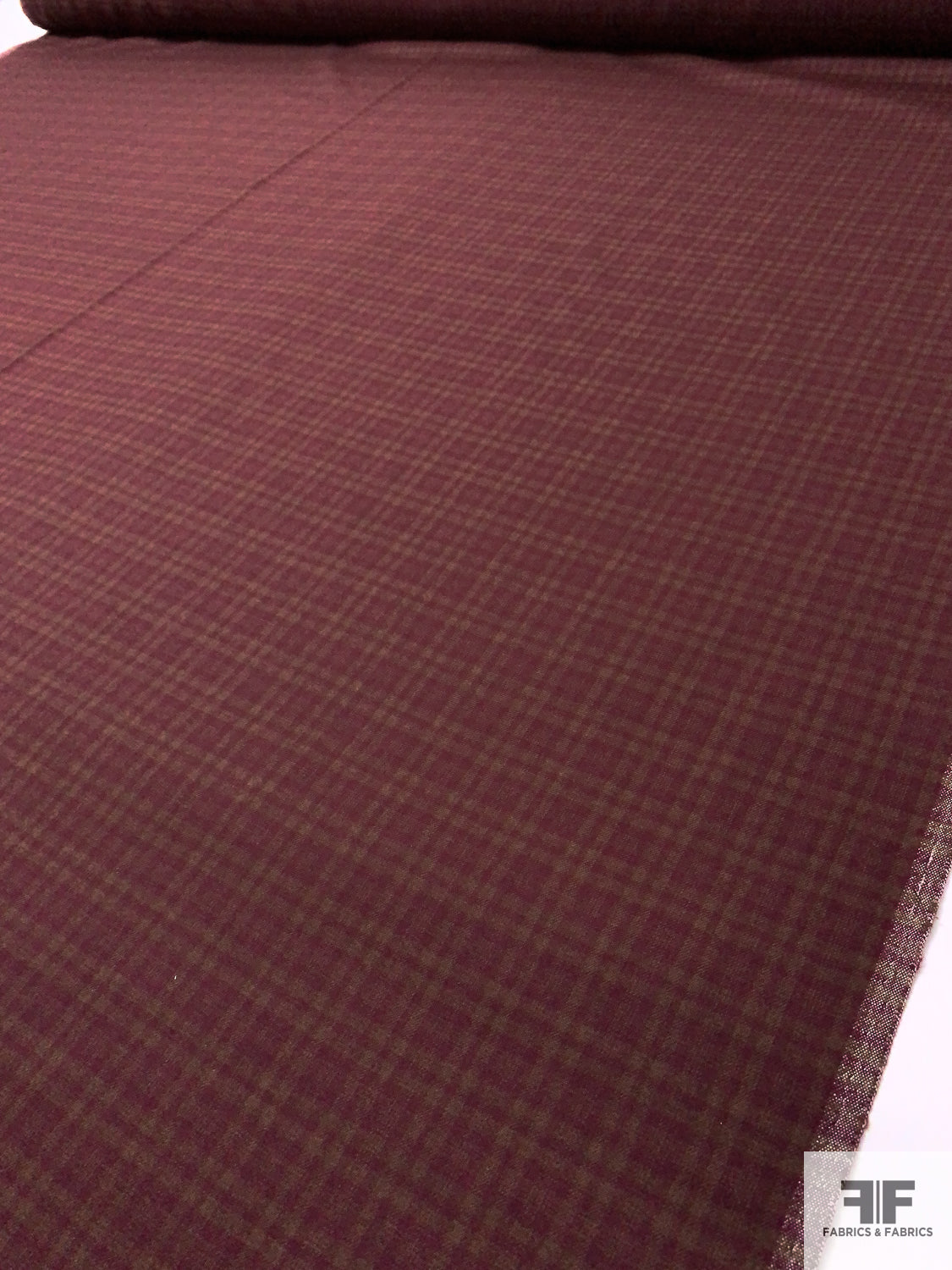 Plaid Flannel Wool Suiting - Boysenberry / Saddle Brown