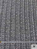 Novelty-Weave Tweed Suiting with Laminated Fibers - Navy / White / Ivory
